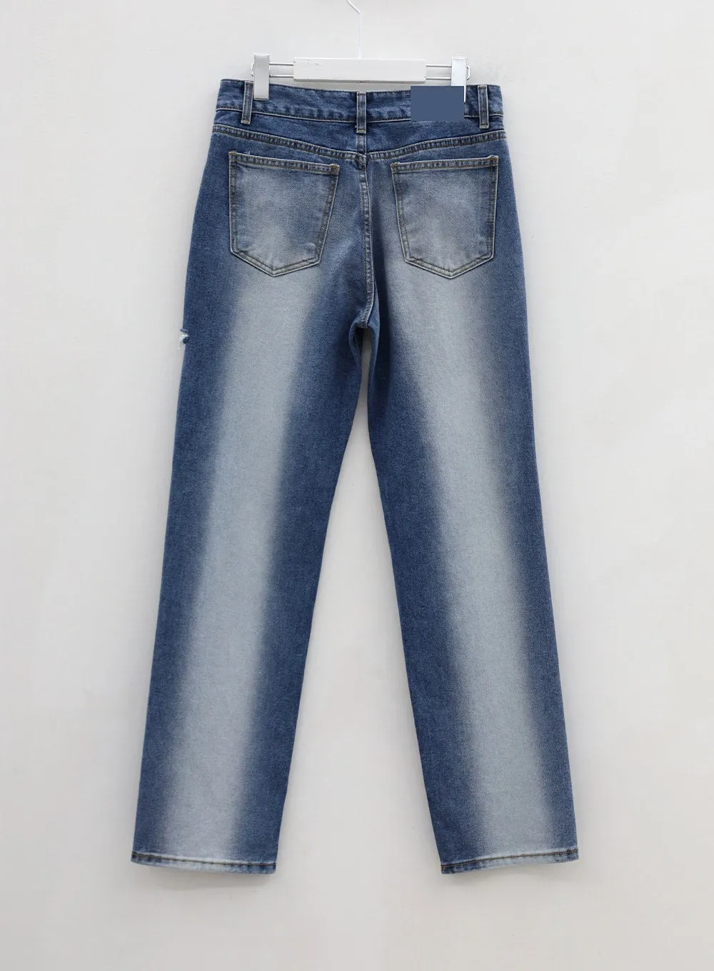 Side Bleached Slit Denim Pants CU14