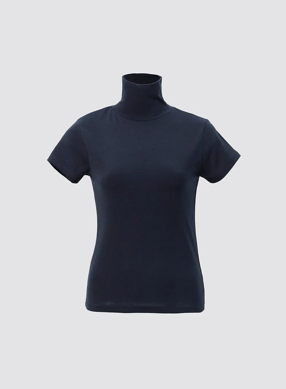 Turtle Neck Short Sleeve Top IO312