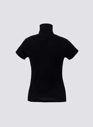 Turtle Neck Short Sleeve Top IO312