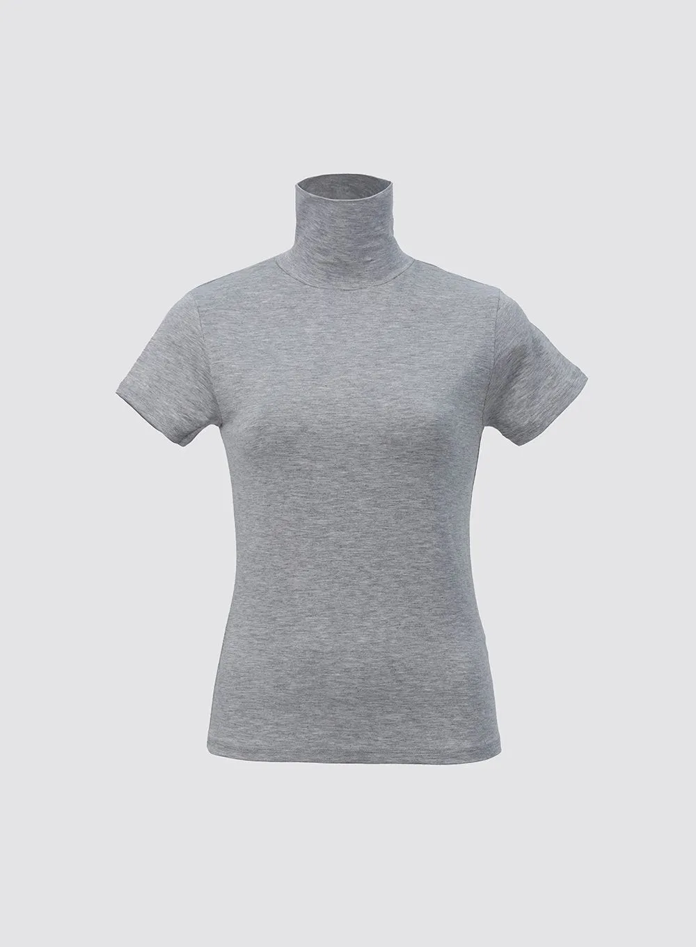 Turtle Neck Short Sleeve Top IO312