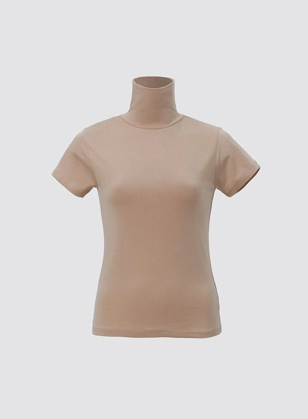 Turtle Neck Short Sleeve Top IO312