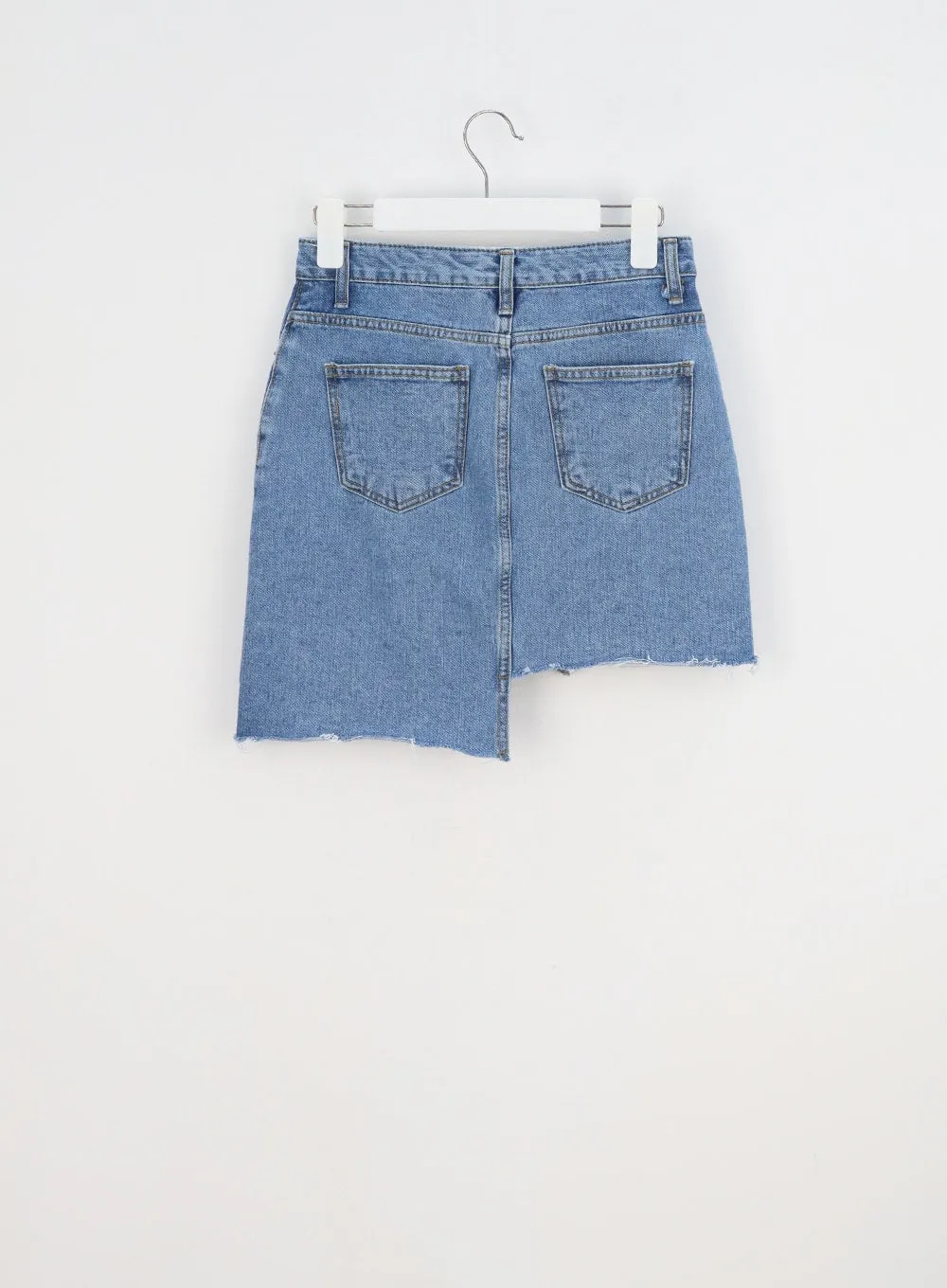 Unbalanced Denim Mini Skirt BY322